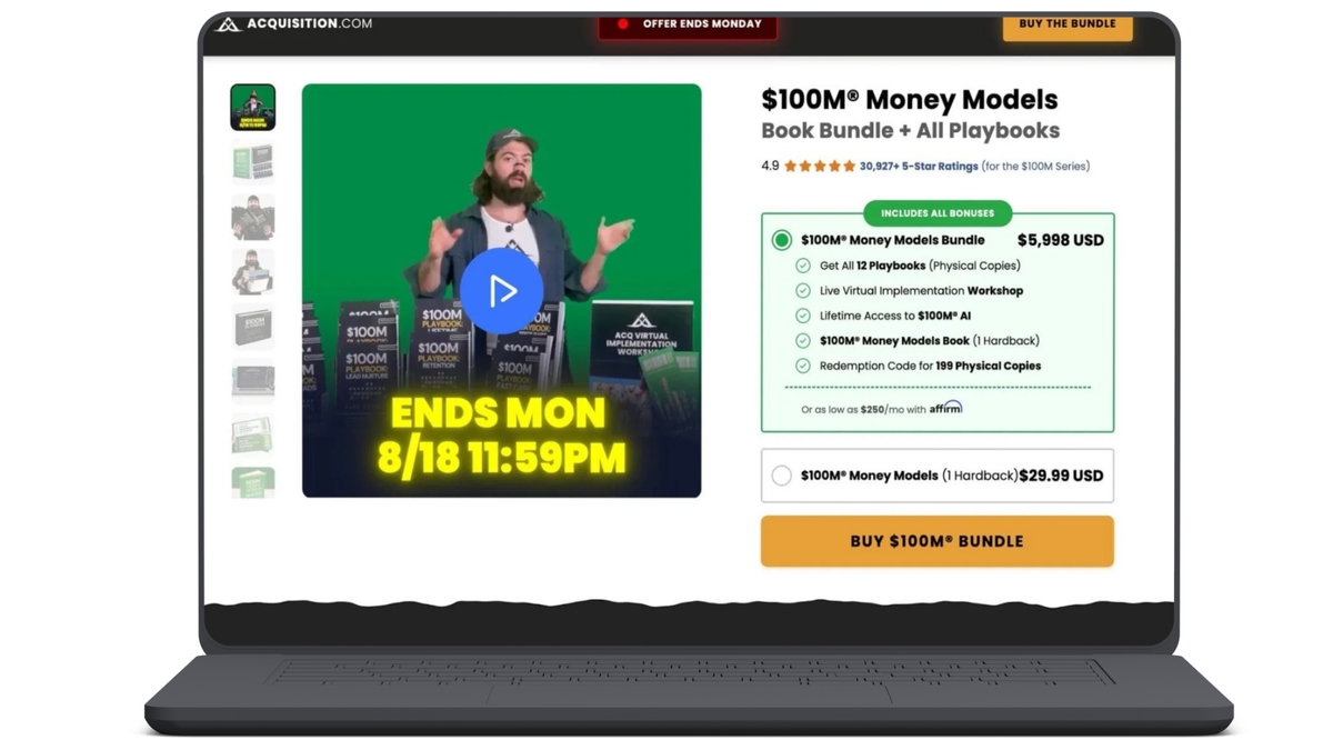 Alex Hormozi $100M Money Models Book Bundle + 12 Play Books